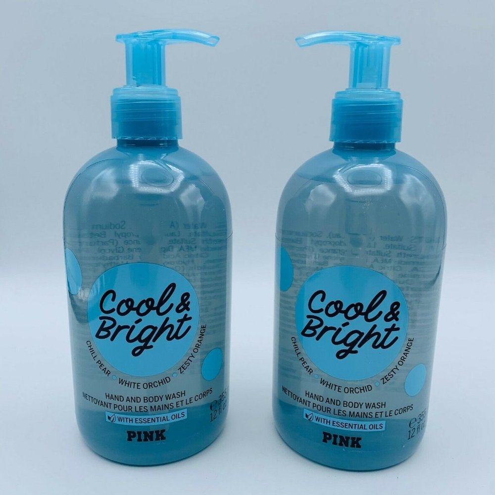 2X Victoria's secret Cool & Bright Hand & Body Wash Pear, Orchid, Orange New!